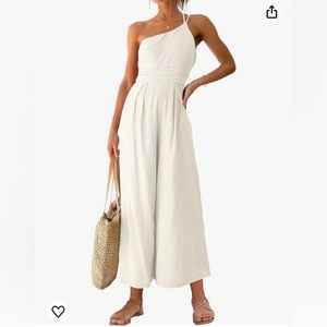 LOGENE One Shoulder Wide Leg Jumpsuit